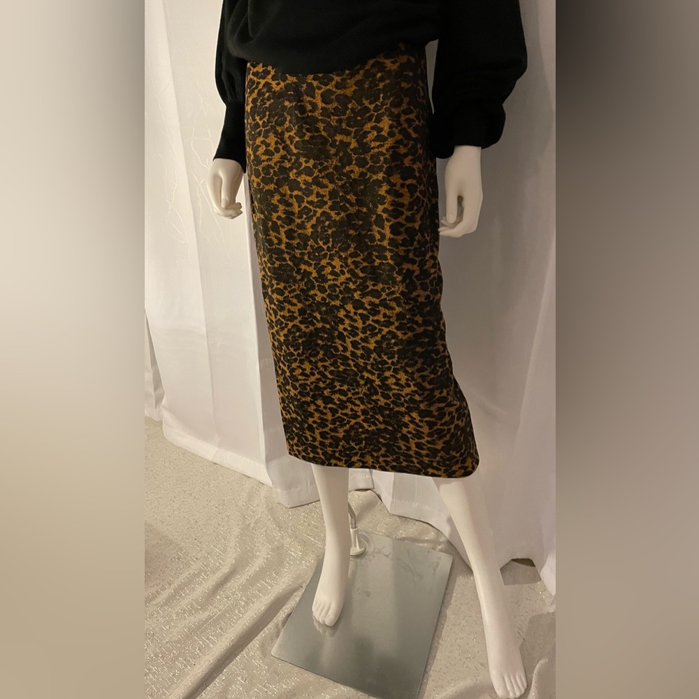 Hunter Bell Leopard Pencil Skirt, Size 8, Excellent Condition
